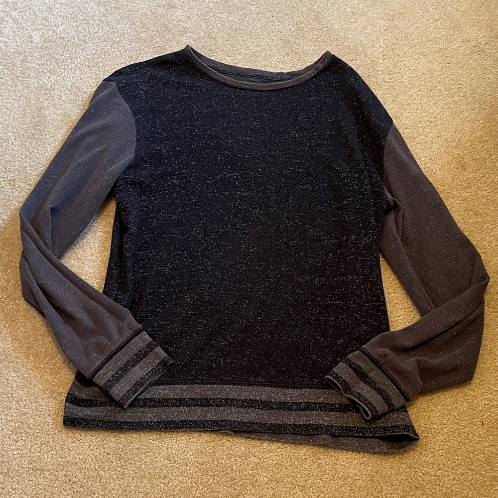 On the Byas Black and Gray Crew Neck Sweater
